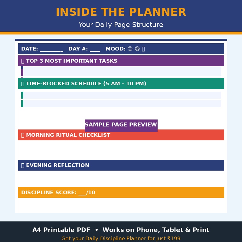 Daily Discipline Planner (Undated)